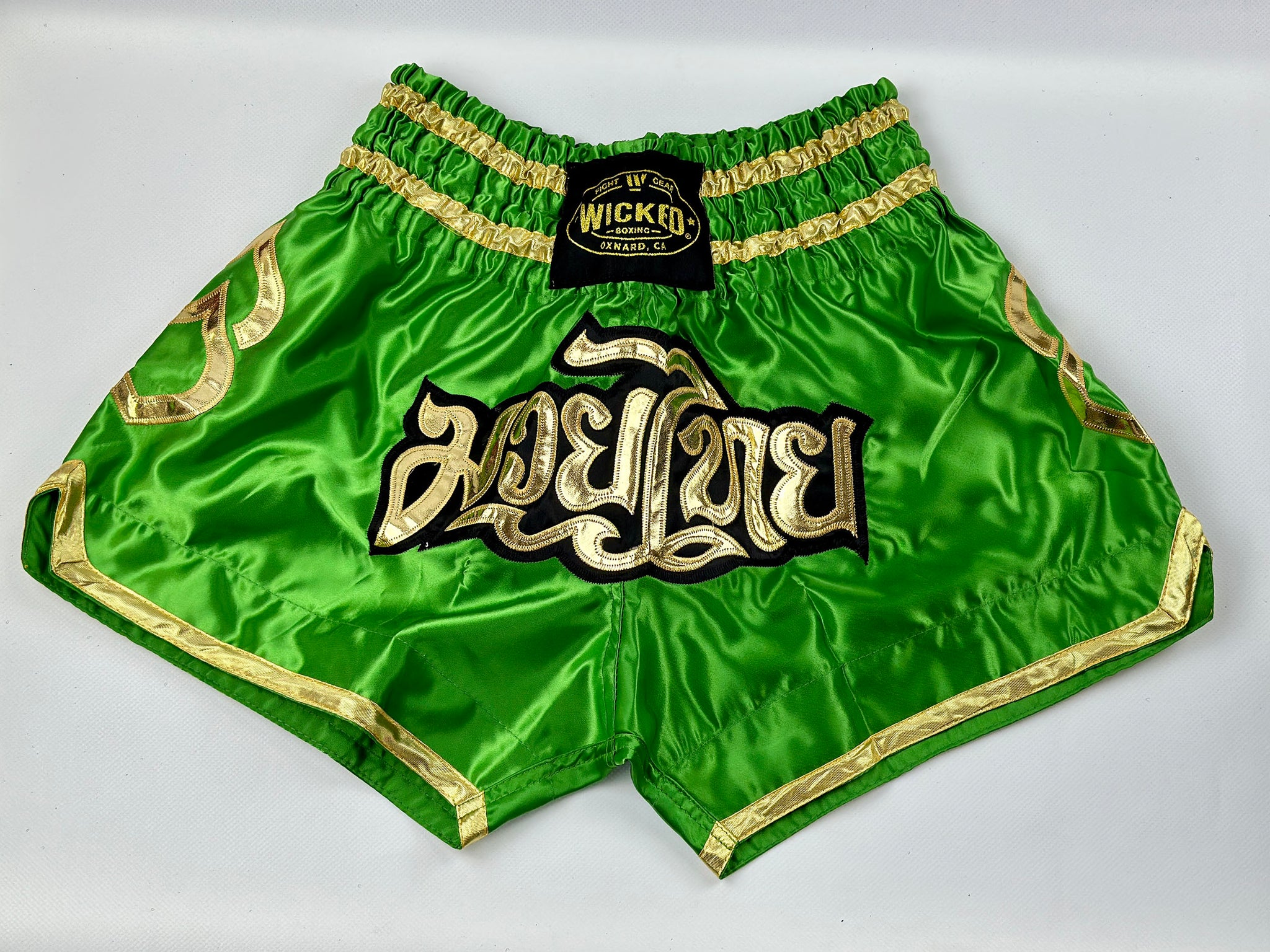 Green Energy Plasma Print Muay Thai Boxing Shorts main image 0